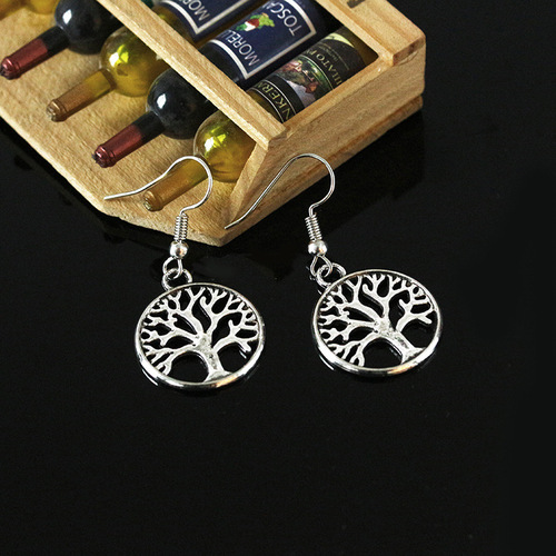 Trendy & Creative Tree of Life Earrings Hot Sale! Vintage European and American-Style Earrings Wholesale—New Popular Accessories for Foreign Trade