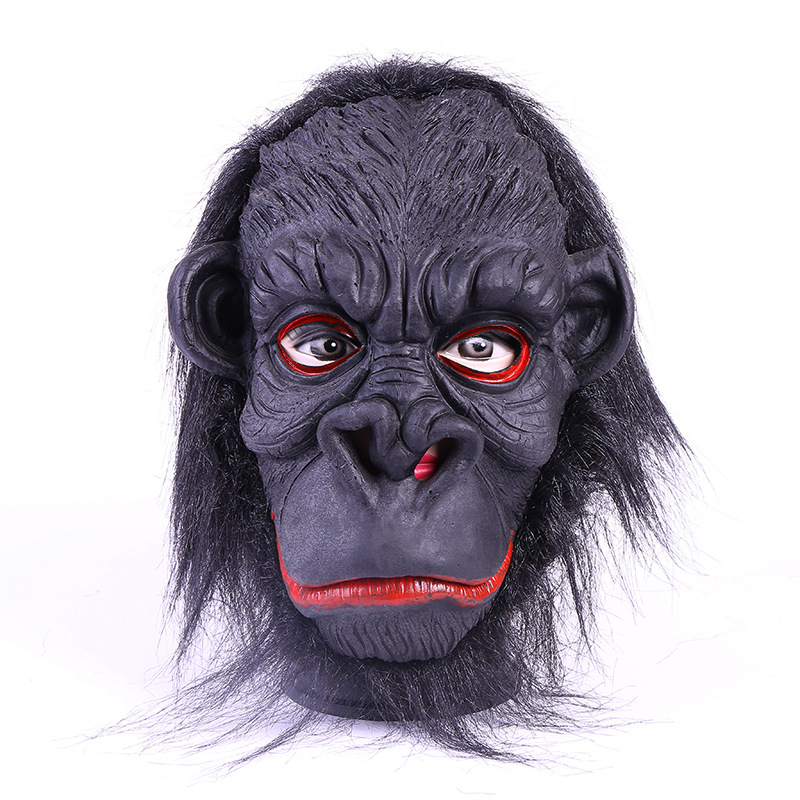 thumbnail image 1 of Disfraces de Halloween 2024 Máscara de mono gorila de Halloween accesorios de actuación para fiesta de mascarada Máscara con cabeza de animal de King Kong, 1 of 5