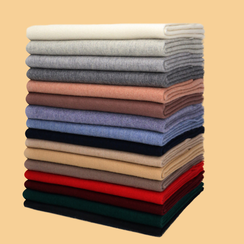 Inner Mongolia Factory Direct Supply Autumn and Winter Women's Solid Color Wool Scarf Men's Plain Lamb Fleece Shawl Thickened Cloak