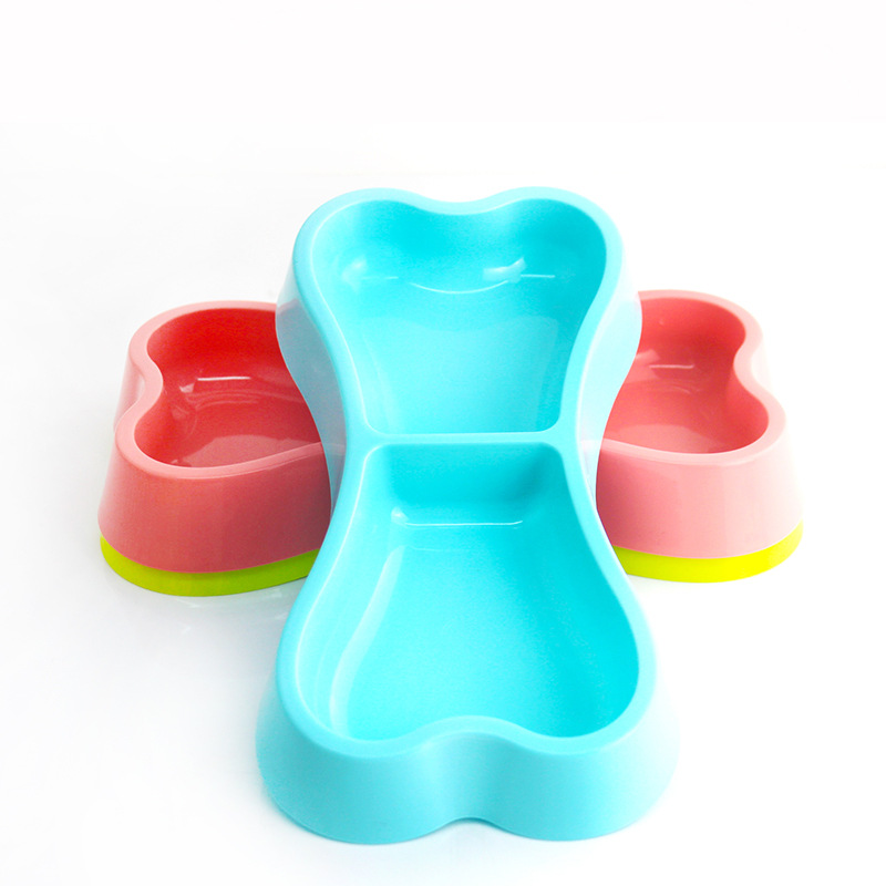 Creative bone dog bowl of pet double bowl of pets