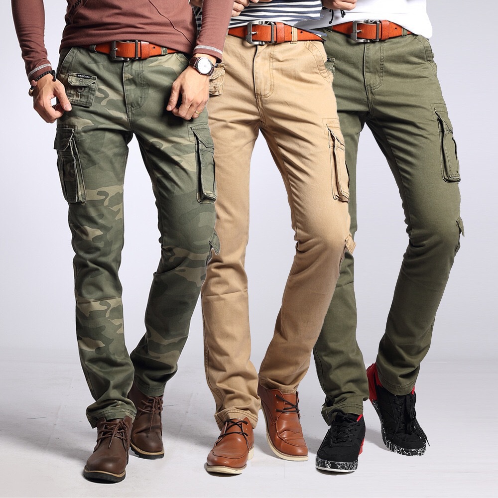 Primavera camuflaje monos multi-Bolsa de los hombres pantalones de ocio al aire libre deportes slim fit skinny rectos pantalones militares de una sola pieza de entrega