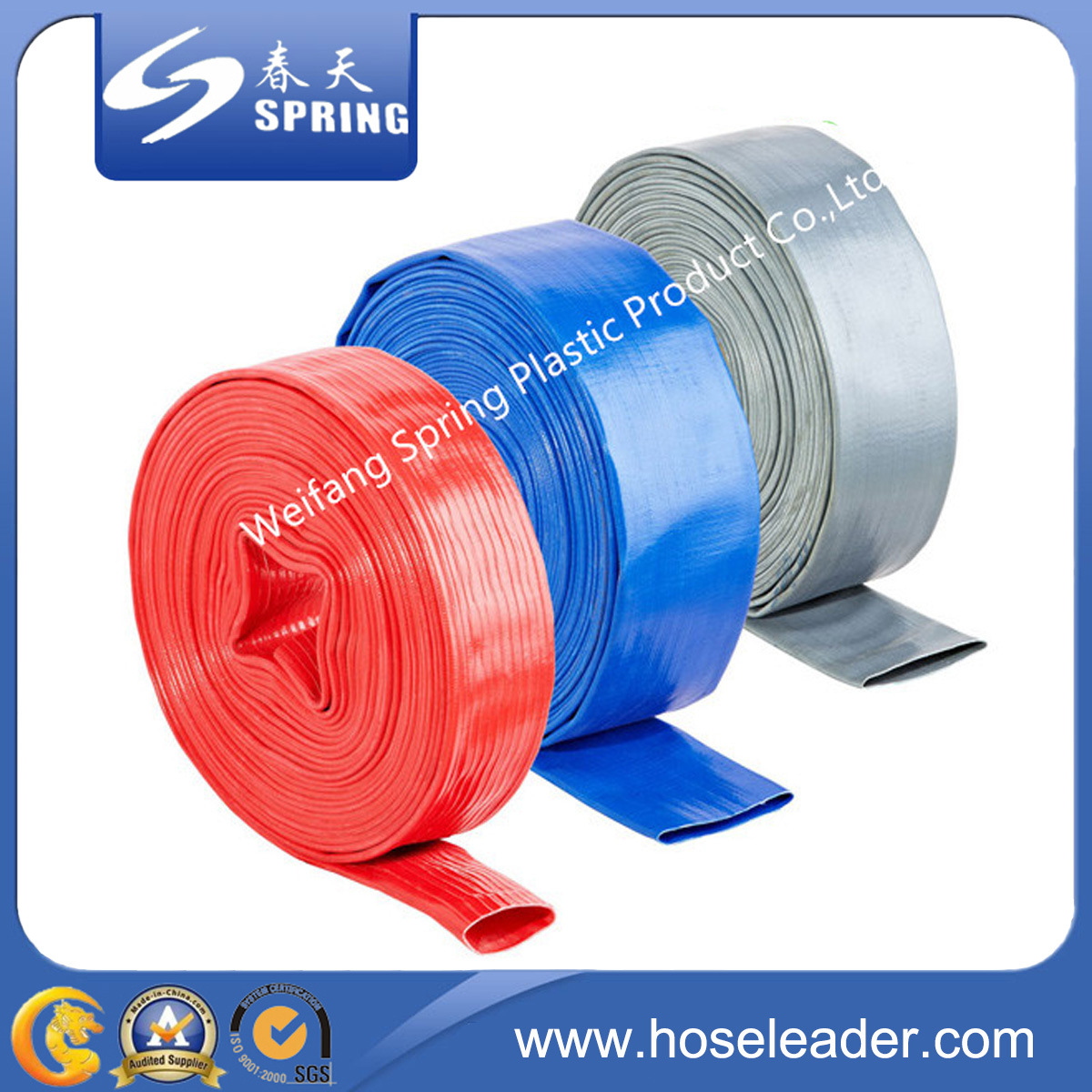 厂家批发pvc高强度一次成型农用灌溉水带不分层耐用规格1寸-10寸