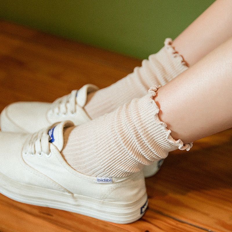 Socks Manufacturer Wholesale Tea Color New Product Japanese Style Pure Color Pile Socks Fungus Lace Loose Mouth Women's Cotton Socks Mid-Tube Socks Socks Manufacturer Wholesale Tea Color New Product Japanese Style Pure Color Pile Socks Fungus Lace Loose Mouth Women's Cotton Socks Mid-Tube Socks