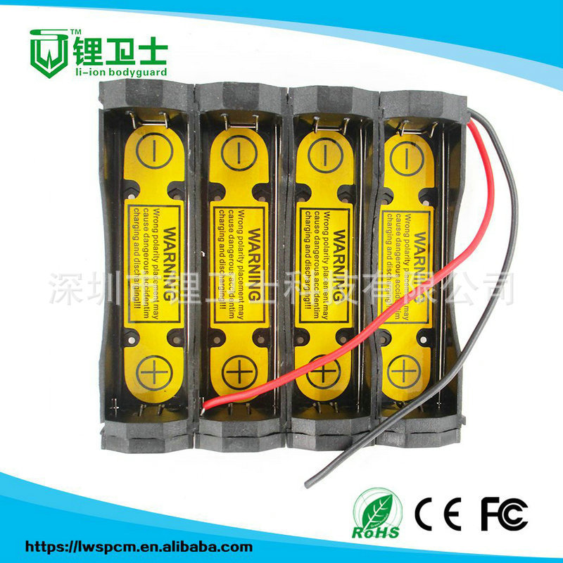 Single to Four Series 18650 Battery Box with Built-In Board Plug-In Battery Holder Long Plastic Wholesale Lithium Battery