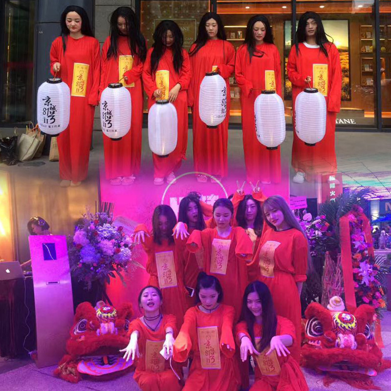 Sadako Costume Female Ghost White Hair Witch Biography Costume Halloween cosplay Haunted House Props Performance Horror Dress Up