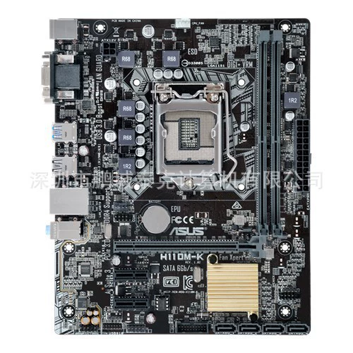 Подходит для игровой материнской платы ASUS H110M-K с полностью твердотельными конденсаторами, разборка компьютера, сокет 1151, поддержка DDR4 памяти