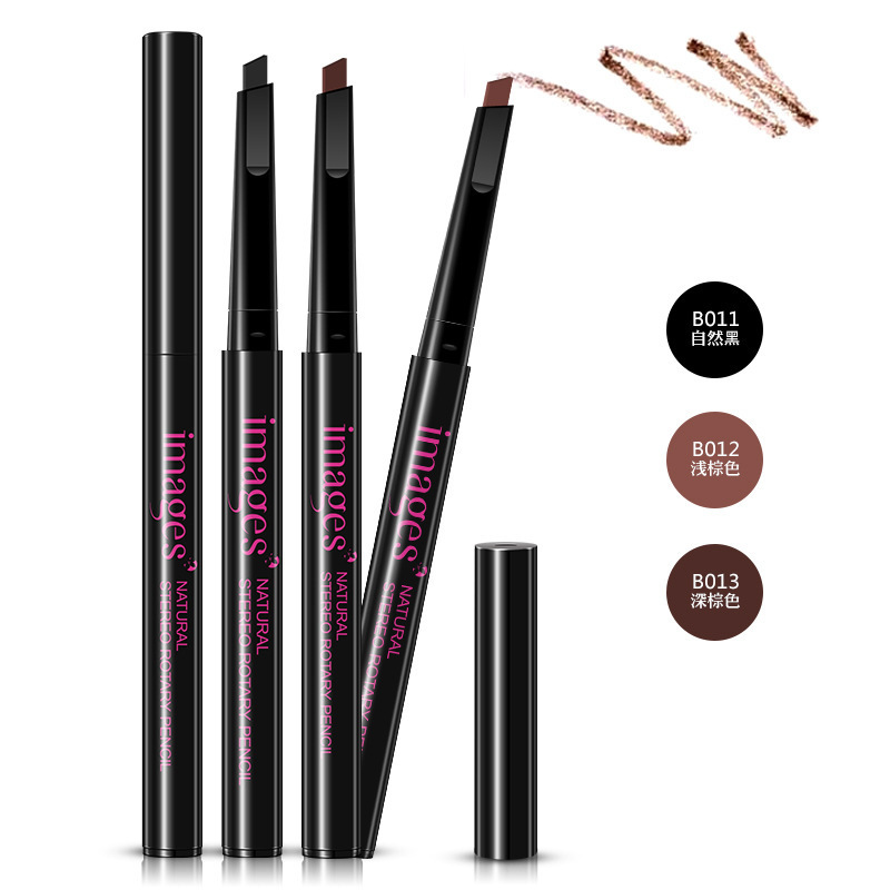 Hermosa imagen, lápiz de cejas giratorio tridimensional natural, impermeable, a prueba de sudor, no fácil de manchar, lápiz de maquillaje, lápiz de cejas, maquillaje al por mayor