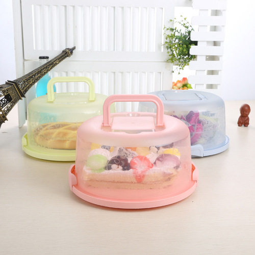 Portable Handheld Clamping PP Cake Box, Transparent Plastic Birthday Cake Box, Baking Packaging Box, Egg Tart Pastry Box