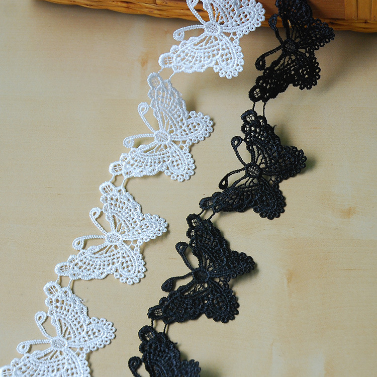 白色花边 水溶大蝴蝶 花边 刺绣花边 DIY服装辅料 婚纱蕾丝涤纶