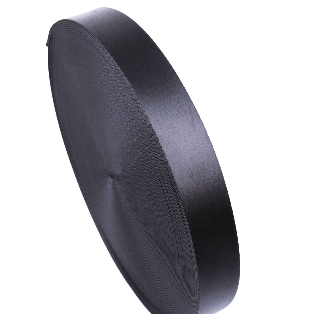 广州力满工厂 现货 3.8cm 黑色 斜纹有色尼龙织带 男包肩带