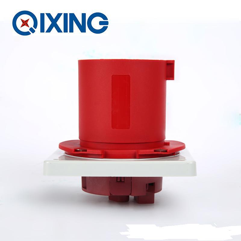 供应启星QX1982 4芯63A 暗装插头 工业插头插座 厂家直销