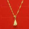 Fresh golden copper necklace, pendant, jewelry, Korean style, 24 carat, flowered