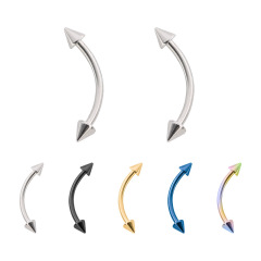 Best Selling Curved Barbell Titanium Steel Brow Riser Exaggerated Personality Piercing 316 Stainless Steel Hypoallergenic Direct Manufacturer Sales