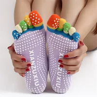 [Заводская оптовая продажа женских носков: впитывающие влагу, дышащие, нескользящие, кросс-борт Pilates хлопковые носки, женские носки с пятью пальцами]