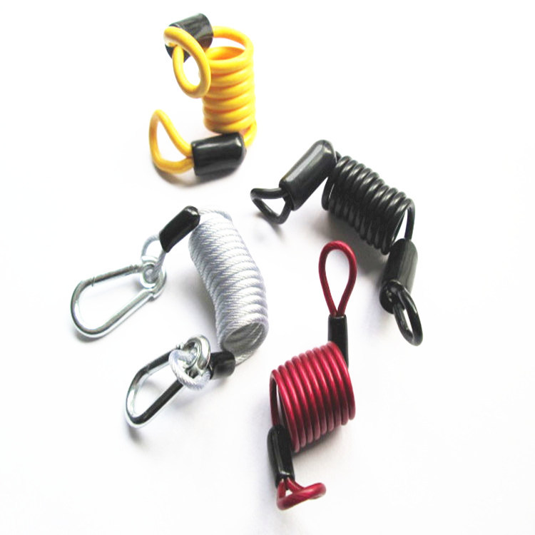 Cuerdas de alambre de acero de resorte de goma, cuerdas de acero TPU de color translúcido, cuerdas de seguridad de resorte de color brillante, cámaras de buceo perdidas