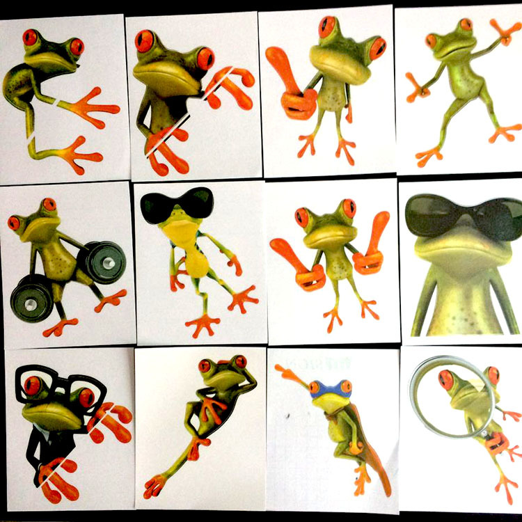 跨境卡通汽车青蛙车贴划痕贴纸油箱贴偷看壁虎车贴偷窥虎装饰贴