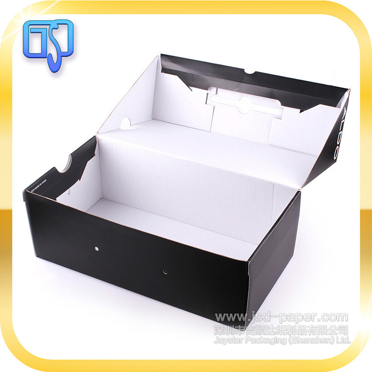 厂家设计制作彩盒黑色加强高加强包装盒鞋子飞机盒坑盒吉顺达