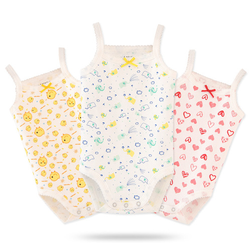 Baby jumpsuit type A summer vest triangle harem baby girl sleeveless crawling suit newborn sling bag fart suit