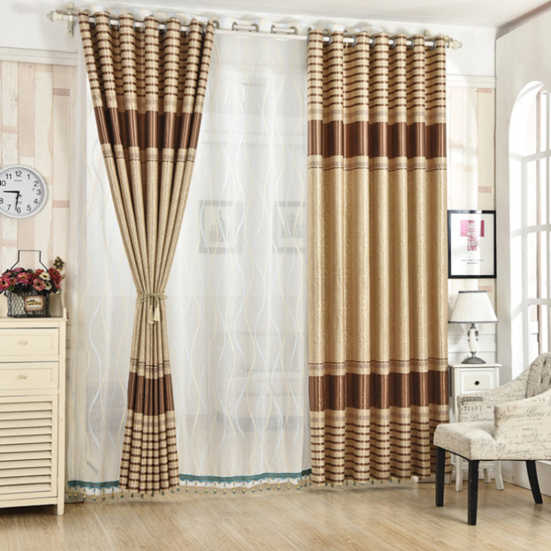 Korean-style Curtain Floor-to-ceiling Window Living Room Office Hotel Engineering Curtain Cationic Embossed Shading Curtain Fabric Korean-style Curtain Floor-to-ceiling Window Living Room Office Hotel Engineering Curtain Cationic Embossed Shading Curtain Fabric