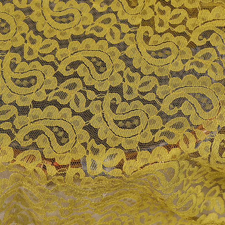涤氨立体蝌蚪腰果花花边演出服布料浅紫色非洲硬手感蕾丝面料工厂