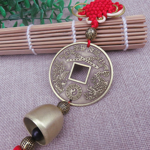 Ping An Car Pendant Retro Copper Coin Divine Beast Pixiu Copper Coin Car Pendant Home Chinese Knot Wind Chime Pendant