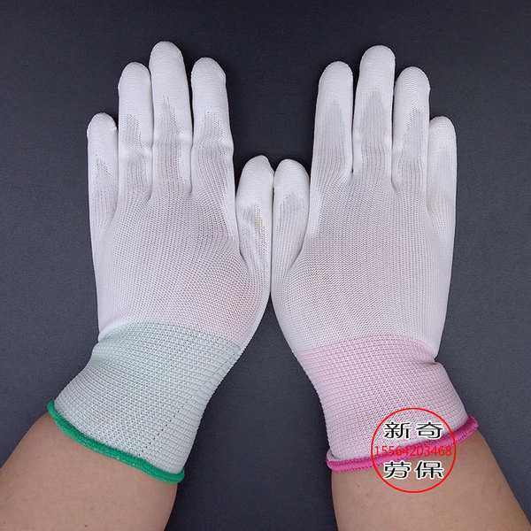 Longlida 13 needle nylon white PU coated palm gloves 7#8#9# color…