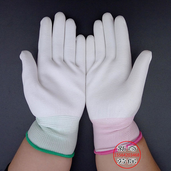 Longlida 13 needle nylon white PU coated palm gloves 7#8#9# color…