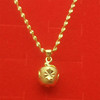 Fresh golden copper necklace, pendant, jewelry, Korean style, 24 carat, flowered