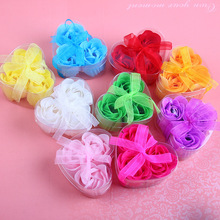 3朵心形玫瑰香皂花礼盒活动小礼品实用赠品结婚伴手礼肥皂仿真花