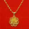 Fresh golden copper necklace, pendant, jewelry, Korean style, 24 carat, flowered