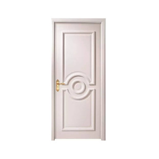 Warm White PVC Door Paint Solid Wood Set Door Hotel Flat Door European Style Solid Wooden Door