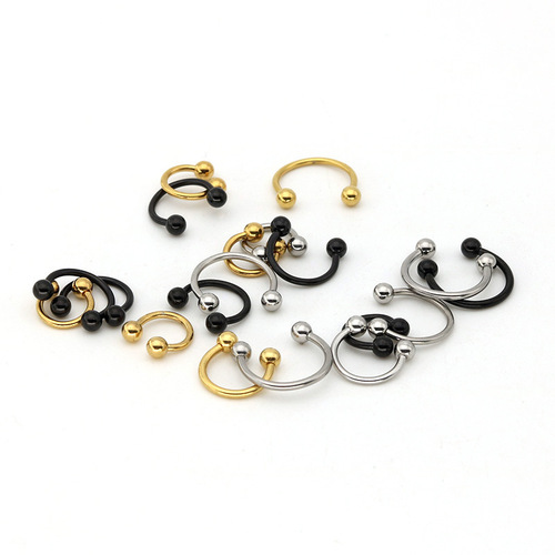 European and American stainless steel titanium steel eyebrow nails, lip nails, nose rings, personalized trendy earrings, hypoallergenic piercing jewelry, factory direct sales