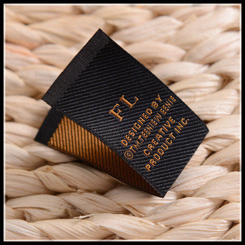 Factory clothing accessories label cloth badge shoulder tab high-warp density fine yarn soft fabric label woven label woven brand mark