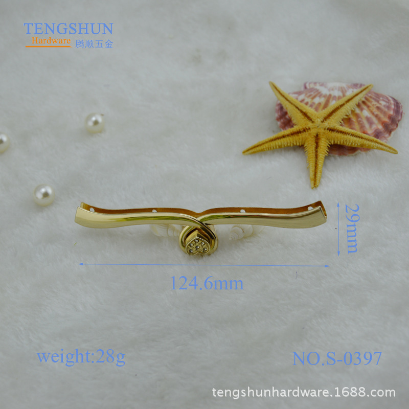 新款女装包五金配件拧锁高档合金箱包手袋配件锁扣包包爱心上钻锁