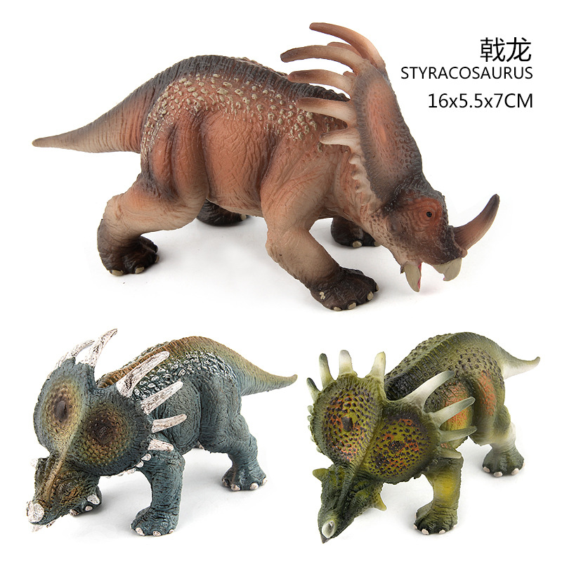 Transfronteriza Venta caliente de los niños del Jurásico dinosaurio modelo de juguete sólido Stegosaurus manicura Dragón Triceratops adornos creativos