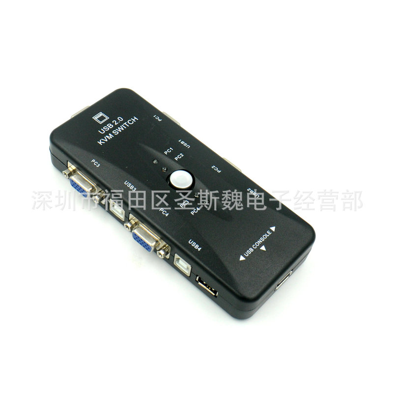 UsbKVM 4-port switcher four-in and one-out manual hot-plug VGA one-on-four computer host switcher