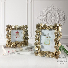 金色叶子复古树脂手工雕花影楼婚纱照客厅摆件相框 欧式创意相框