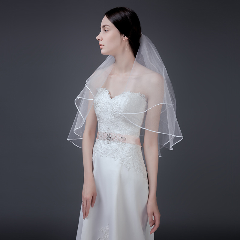 Manufacturer produces wholesale bride boutique veil two -layer 0.3…