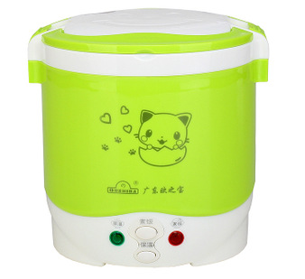 Mini Ouzhibao 1L Mini Rice Cooker Car Home Dorm 1-2 Person (Digər kiçik elektrik cihazlar) - fruit-green-cat-220v