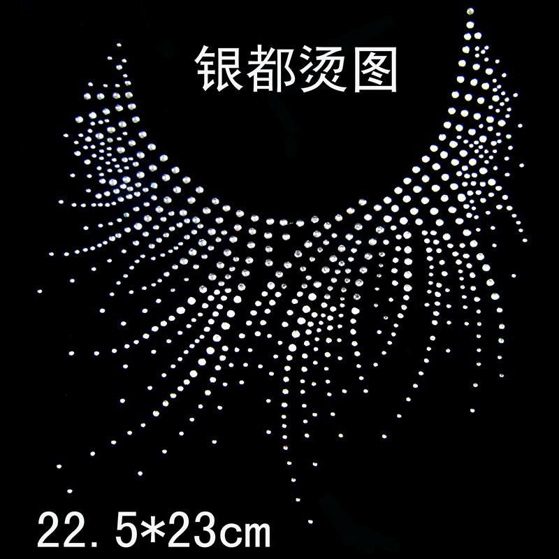 烫钻图案 烫钻加工 烫钻图 领口烫图批发 小额批发新款