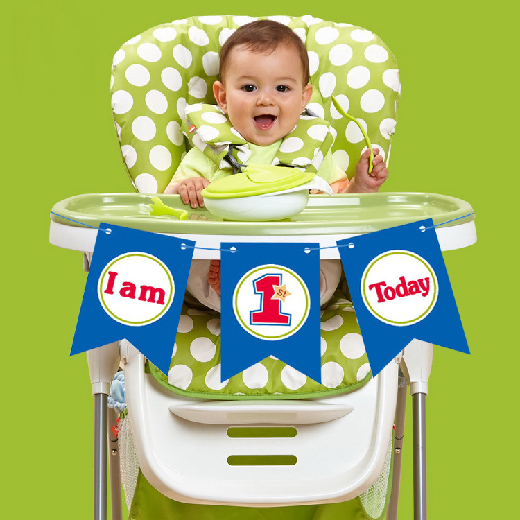 Nuevo bebé años pull bandera fiesta de cumpleaños decoración creativa silla decoración colorida bandera Fuente de la fábrica