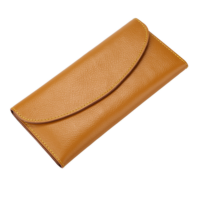 Real Cowhide Simple Women's Wallet Fashion Functional Wallet Long Clutch QB-02