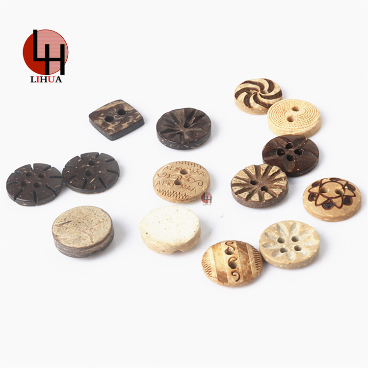 批发椰子扣圆形椰壳纽扣扣子衬衫毛衣大衣扣子儿童服装纽扣