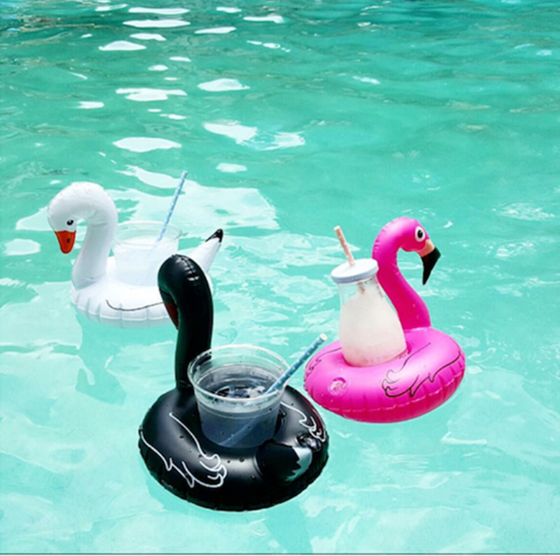 Portavasos inflable unicornio Piña Sandía de coco pato Cisne Portavasos flotante portavasos suministros de agua