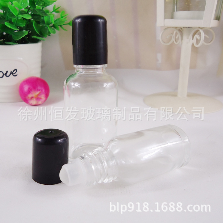 批发滚珠精油瓶30ml化妆品小样分装瓶 香水玻璃瓶透明精油滚珠瓶