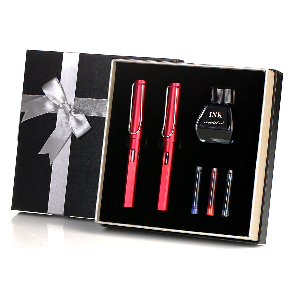 (2개) 로고가 인쇄된 만년필 선물 상자 세트 휴일 선물 비즈니스 사무용품 일체형 드롭 배송