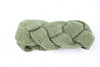 Knitted headband with pigtail, woven demi-season helmet handmade, keep warm hair accessory, European style, Korean style