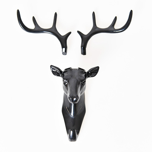 A2495 creative deer head hook three-dimensional wall hanging sticky hook