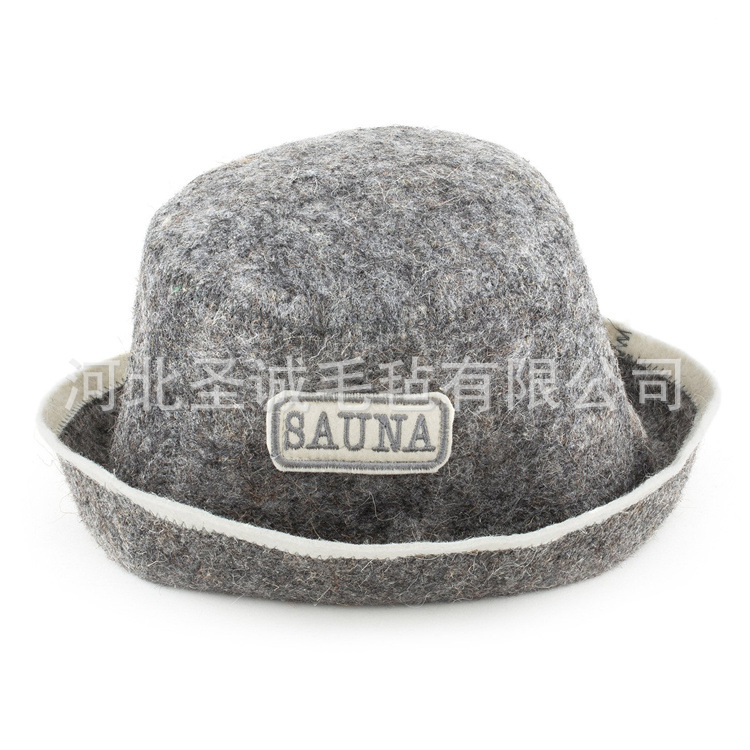 厂家供应羊毛毡桑拿帽 支持批发 可按客户要求做LOGO