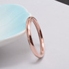 Fashionable accessory stainless steel, golden ring, simple and elegant design, on index finger, 18 carat, pink gold